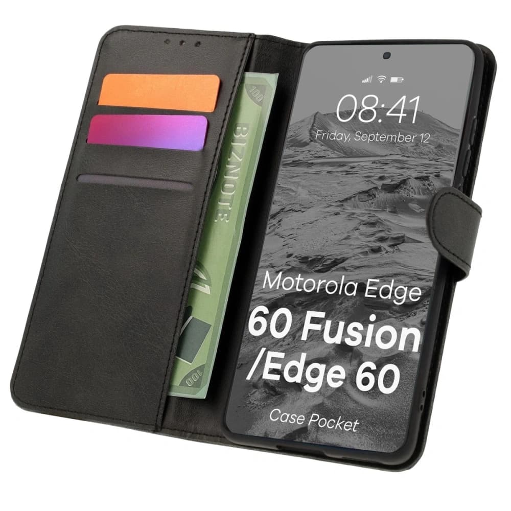 Husa Bizon Pocket Motorola Edge 60 / 60 Fusion neagră - 1