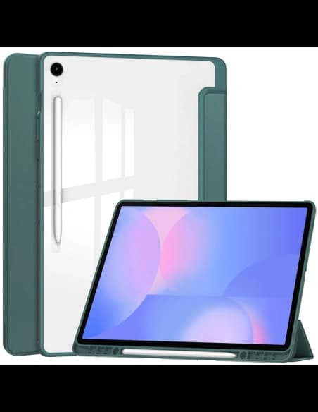 Bizon Case Tab Átlátszó Matt Samsung Galaxy Tab S10 FE+ Plus sötétzöld