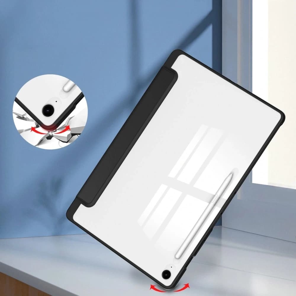 Bizon tok átlátszó matt Samsung Galaxy Tab S10 FE+ Plus fekete - 6