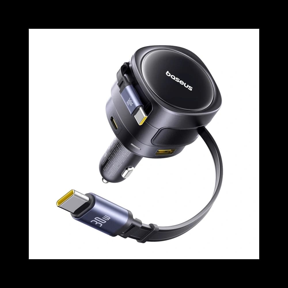 Încărcător auto Baseus Enjoyment Max USB-A, USB-C cu 2 cabluri USB-C 90W Negru - 2