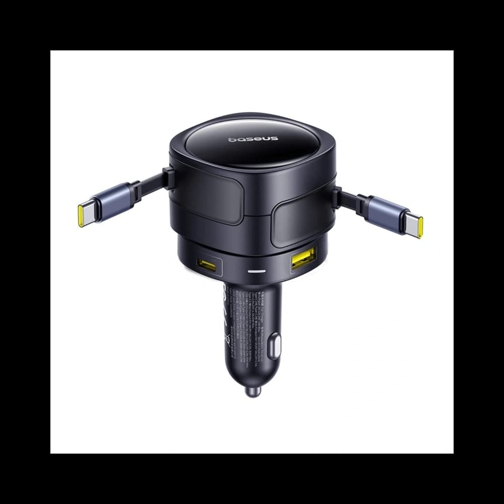 Încărcător auto Baseus Enjoyment Max USB-A, USB-C cu 2 cabluri USB-C 90W Negru - 6