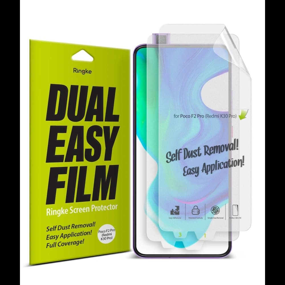 Hidrogél fólia Ringke Dual Easy Full Cover Pocophone F2 Pro/Redmi K30 Pro [2 PACK] - 1
