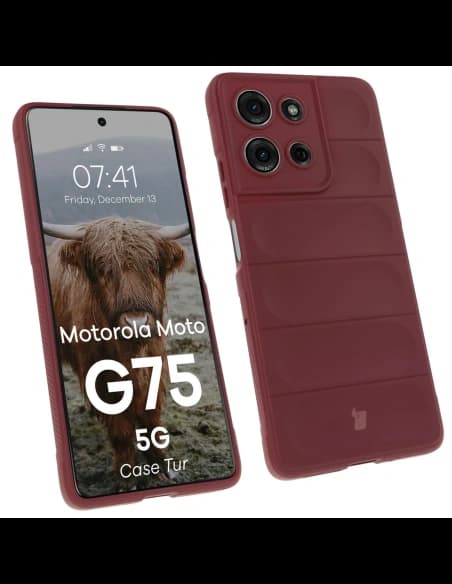 Carcasa Bizon Tur Motorola Moto G75 5G burgundă