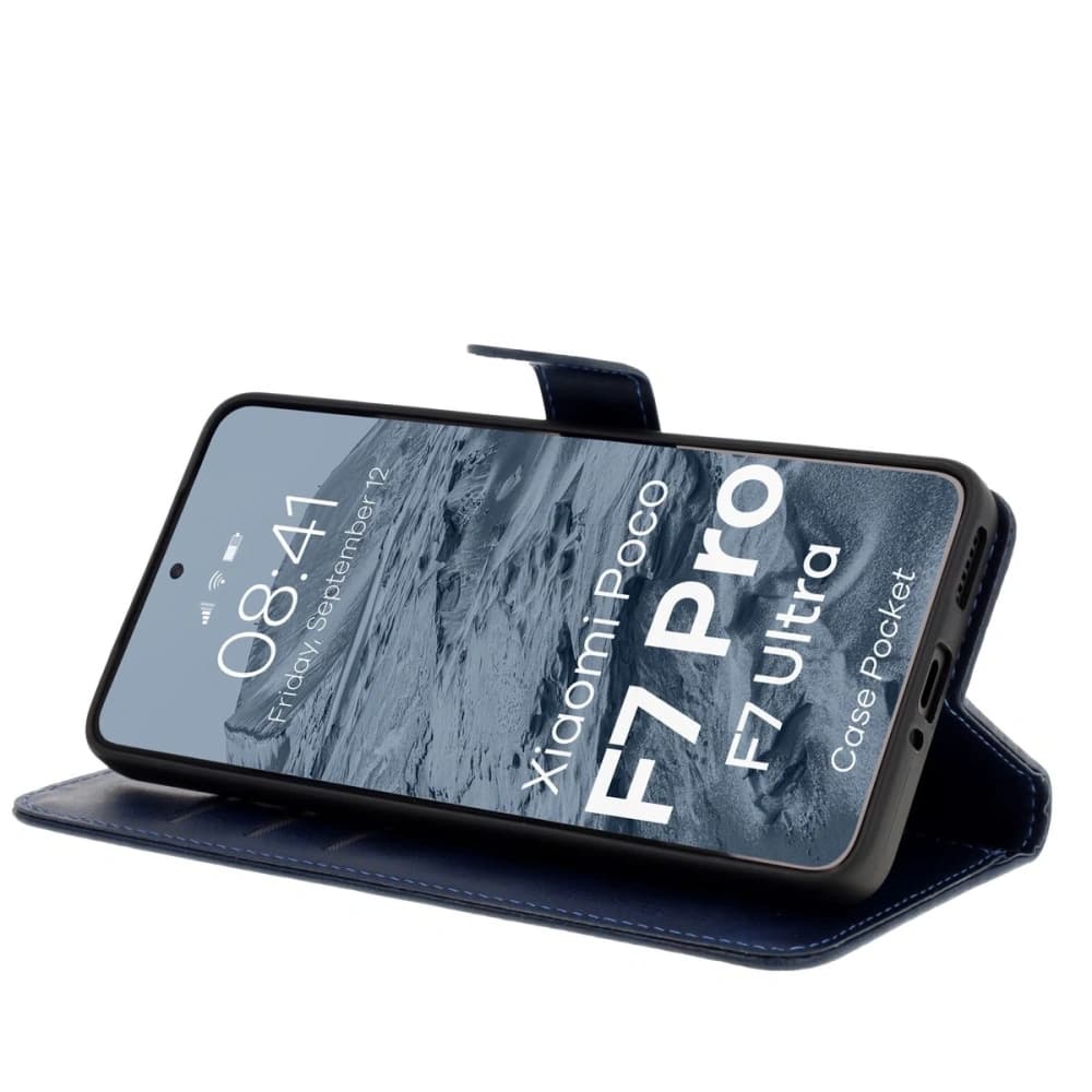 Husa Bizon Pocket pentru Xiaomi POCO F7 Pro / F7 Ultra albastru marin - 5