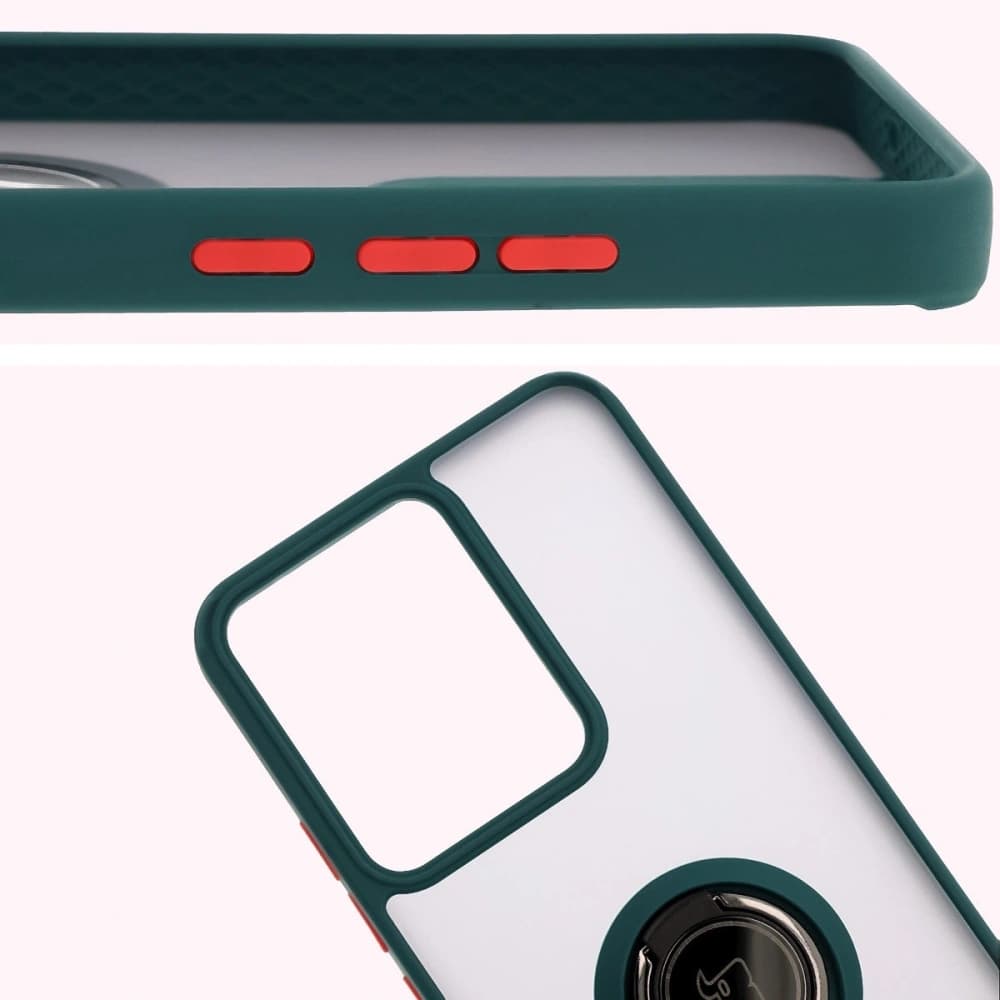 Bizon Case Hybrid Ring Realme 14 5G / 14T 5G füstös sötétzöld kerettel - 3