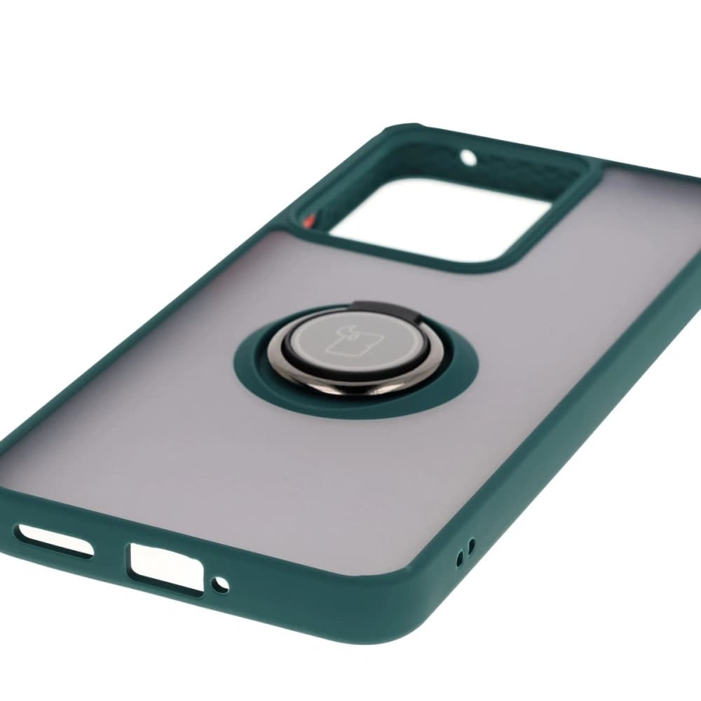 Bizon Case Hybrid Ring Realme 14 5G / 14T 5G füstös sötétzöld kerettel - 5