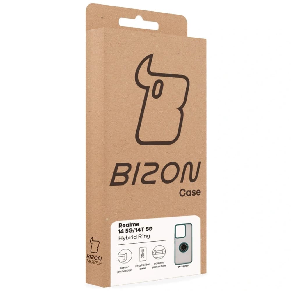 Bizon Case Hybrid Ring Realme 14 5G / 14T 5G füstös sötétzöld kerettel - 7