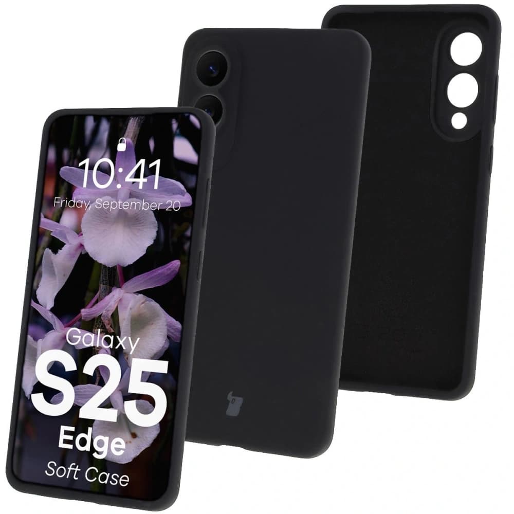 Bizon puha tok Samsung Galaxy S25 Edge fekete - 1