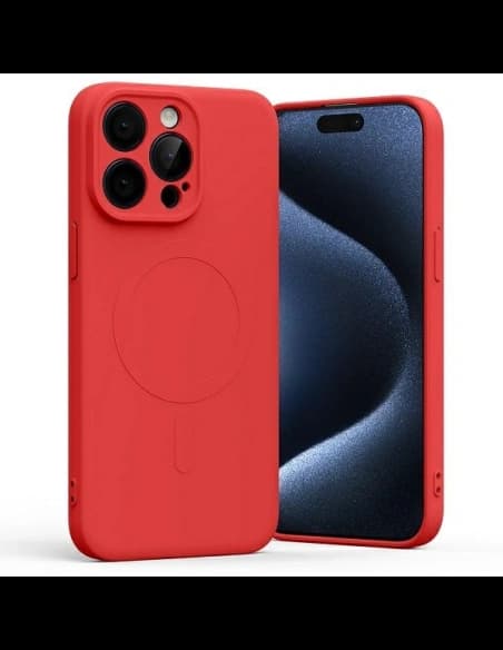 Carcasă semi-siliconică Mercury MagSafe pentru Apple iPhone 15 Pro Max roșie