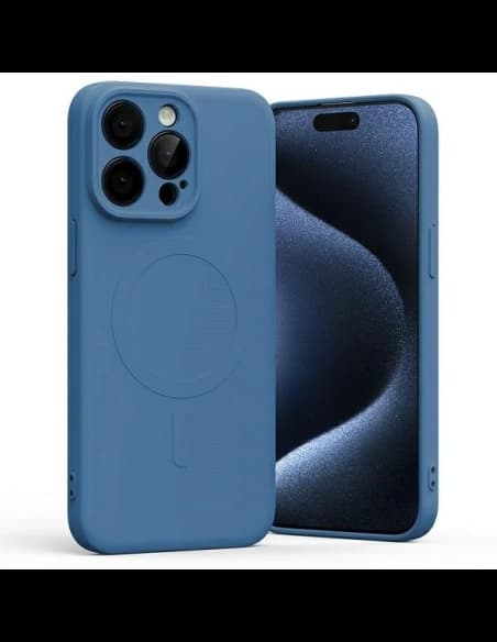 Carcasă semi-siliconică Mercury MagSafe pentru Apple iPhone 15 Pro Max, albastră