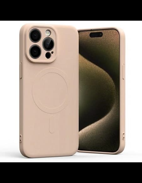 Carcasă Semi-Siliconică Mercury MagSafe pentru Apple iPhone 15 Pro Max roz nisipos