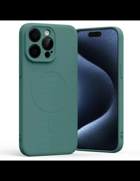 Carcasă semi-siliconică Mercury MagSafe pentru Apple iPhone 15 Pro Max verde