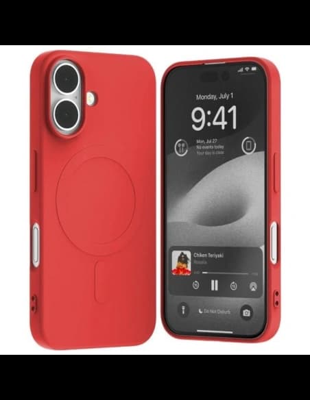 Mercury MagSafe Semi-Silikonhülle für Apple iPhone 16 rot