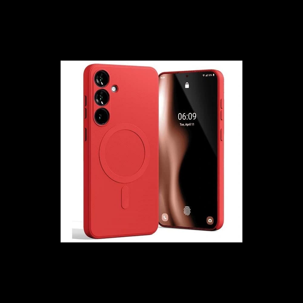 Mercury MagSafe Fél-Szilikon Tok Samsung Galaxy S24+ Plus piros - 1