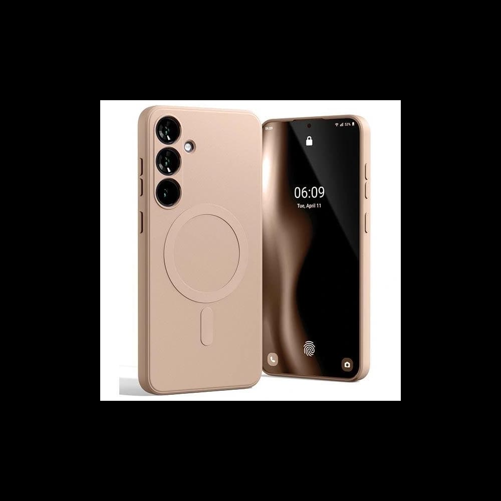 Mercury MagSafe Polosilikonový kryt Samsung Galaxy S24+ Plus růžový písečný - 1