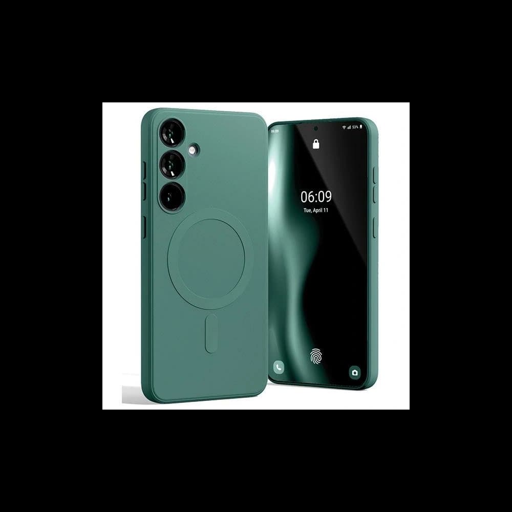 Mercury MagSafe Polosilikonový kryt pro Samsung Galaxy S24+ Plus zelený - 1
