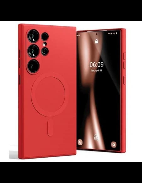 Carcasă semi-siliconică Mercury MagSafe pentru Samsung Galaxy S24 Ultra roșie