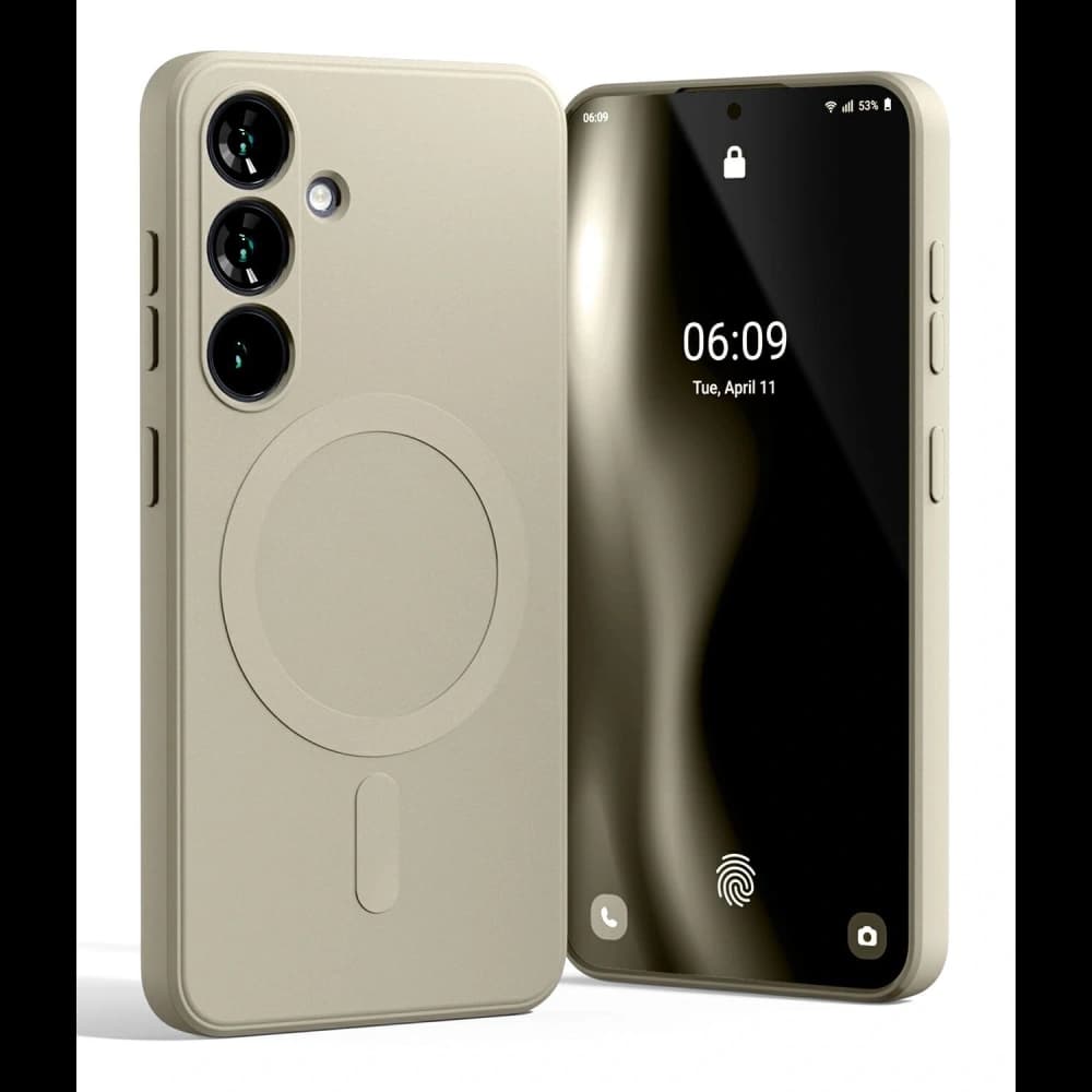 Mercury MagSafe Polosilikonový kryt pro Samsung Galaxy S25 kámen - 1