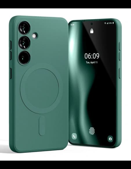 Mercury MagSafe Polosilikonový kryt pro Samsung Galaxy S25 zelený