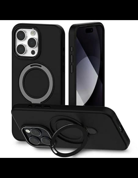 Carcasă din silicon Mercury MagSafe Stand pentru Apple iPhone 15 Pro Max, neagră