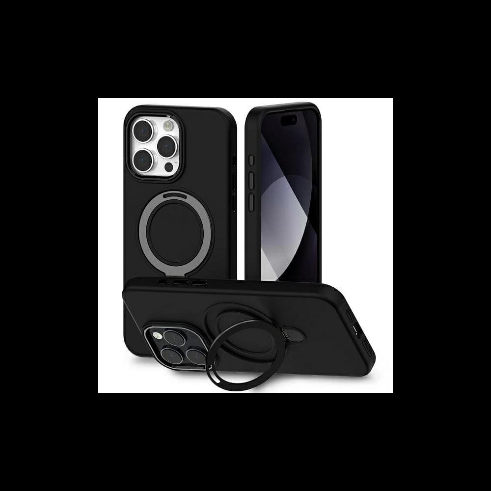Mercury MagSafe Stojan Silikonový Kryt Apple iPhone 15 Pro Max černý - 1