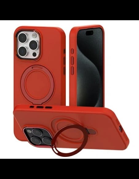 Carcasă din silicon Mercury MagSafe Stand pentru Apple iPhone 15 Pro Max roșie