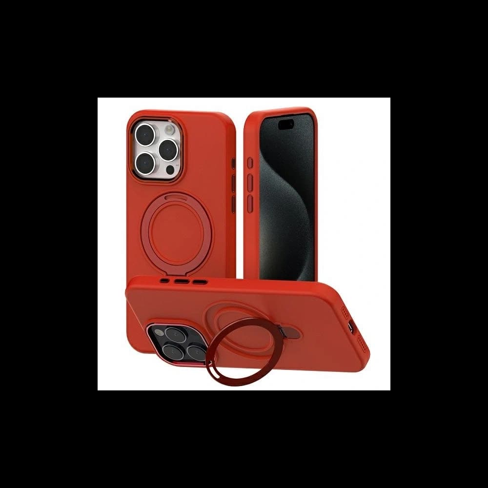 Mercury MagSafe Ständer Silikonhülle für Apple iPhone 15 Pro Max rot - 1