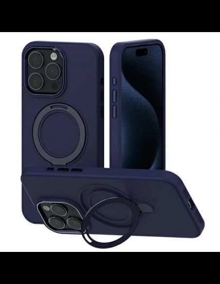 Carcasa din silicon Mercury MagSafe Stand pentru Apple iPhone 15 Pro Max, albastră