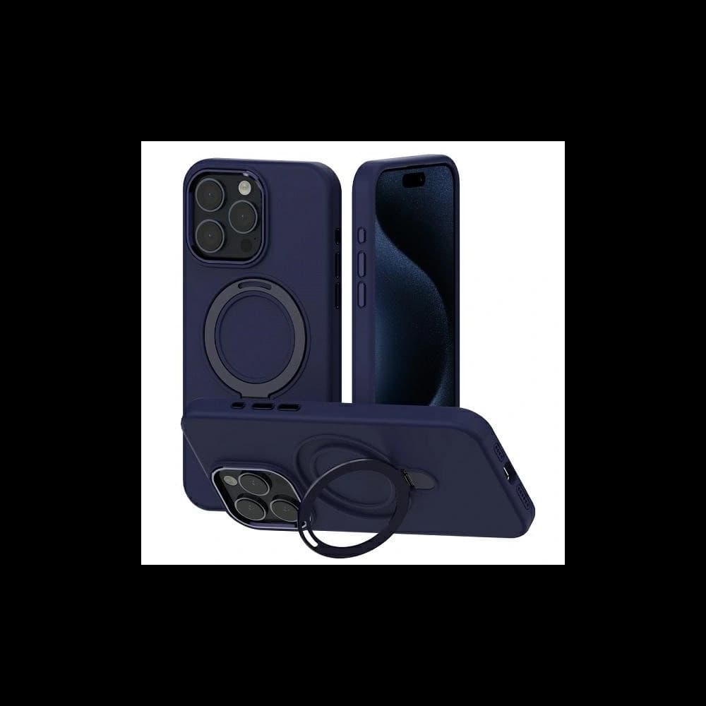 Carcasa din silicon Mercury MagSafe Stand pentru Apple iPhone 15 Pro Max, albastră - 1