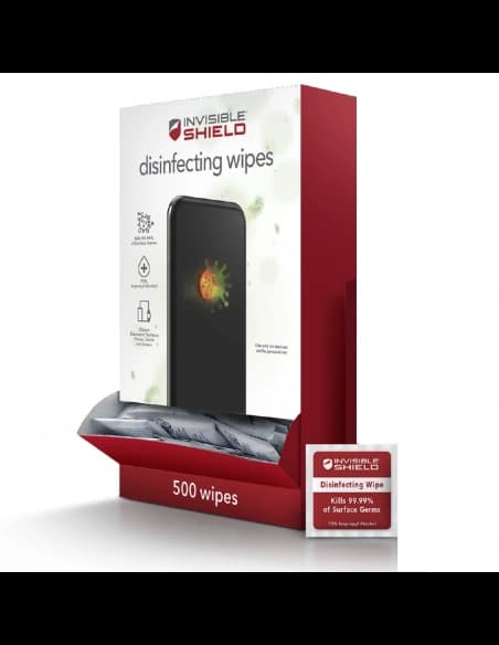 Chusteci de dezinfectare a ecranelor dispozitivelor mobile ZAGG InvisibleShield Disinfecting Wipes (500 bucăți)