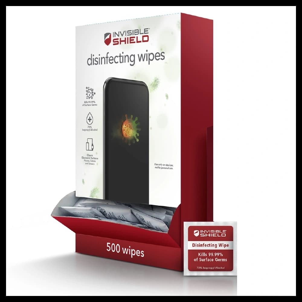 Mobilkészülékek képernyőjének fertőtlenítő törlőkendői ZAGG InvisibleShield Fertőtlenítő Törlőkendők (500 db) - 1