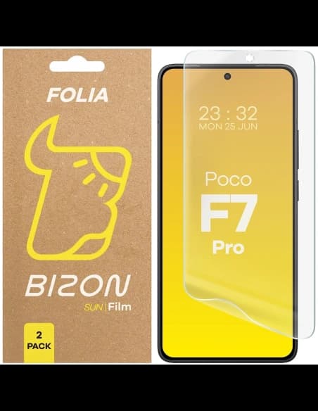 Film de protecție din sticlă Bizon pentru soare Xiaomi Poco F7 Pro [2 PACHET]