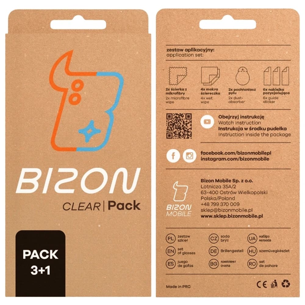 Bizon Glas Klar 2er Pack 3x gehärtetes Glas + 1x Linsenschutz für Xiaomi 14T Pro - 7