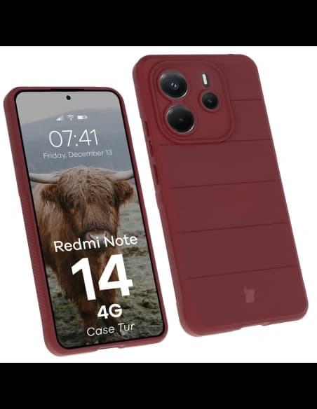 Bizon Case Tur Xiaomi Redmi Note 14 4G burgunderrot