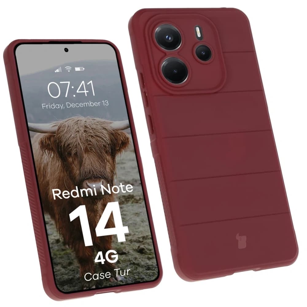 Bizon Case Tur Xiaomi Redmi Note 14 4G burgunderrot - 1