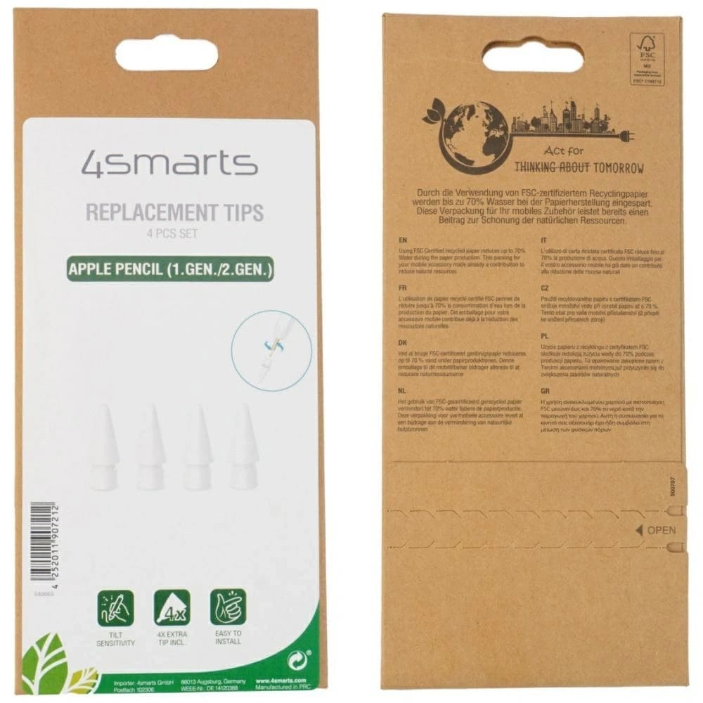 4smarts vârfuri interschimbabile pentru Apple Pencil (1st și 2nd generație), Apple Pencil USB-C, 4smarts Pencil Pro 2 și 3 - 5