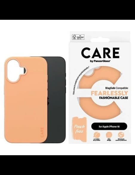 CARE von PanzerGlass Fashion MagSafe Apple iPhone 16 Pfirsich