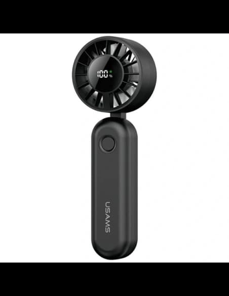 USAMS Mini ZB352 Hajtható Kézi Ventilátor 1200mAh fekete