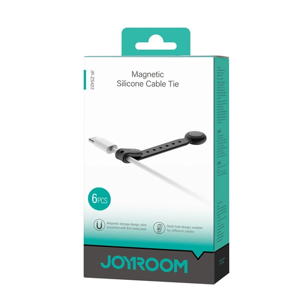 Joyroom JR-ZS422 Silikon-Kabelbinder mit Magnet Schwarz [6 PACK] - 4
