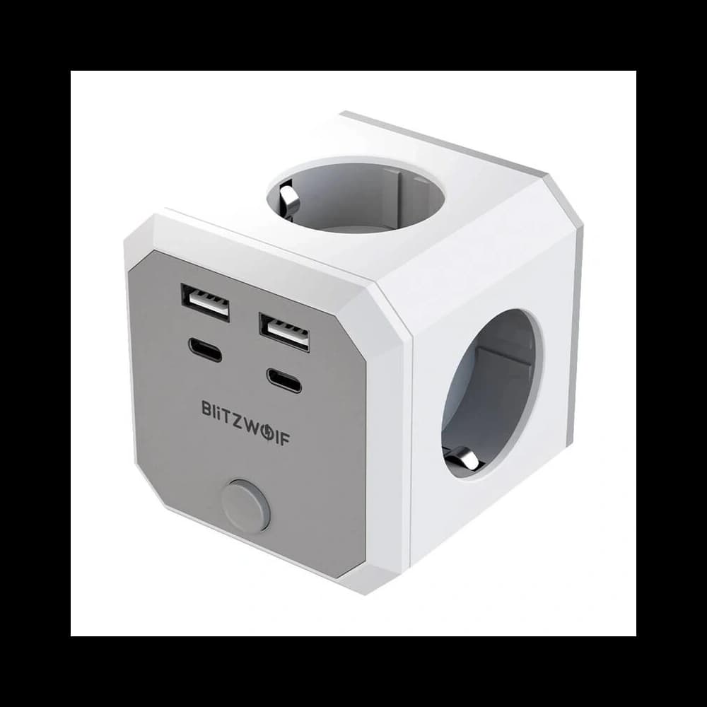 BlitzWolf BW-EC2 Prelungitor de putere 8-in-1 4xAC / 2xUSB-A / 2xUSB-C - 1