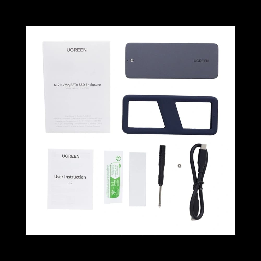 UGREEN CM777 SSD Enclosure, NVMe/SATA, 20Gbps, USB-C - 1