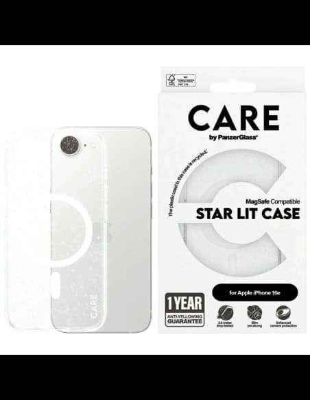 CARE by PanzerGlass Flagship Urban Combat StarLight White MagSafe Apple iPhone 16e átlátszó