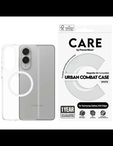 CARE by PanzerGlass Flagship Urban Combat White QI Samsung Galaxy S25 Edge átlátszó