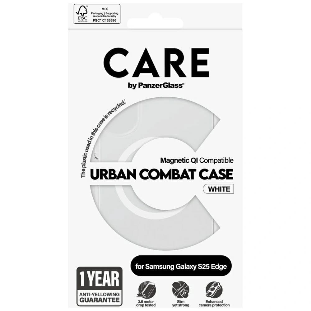 CARE by PanzerGlass Flagship Urban Combat White QI Samsung Galaxy S25 Edge átlátszó - 4