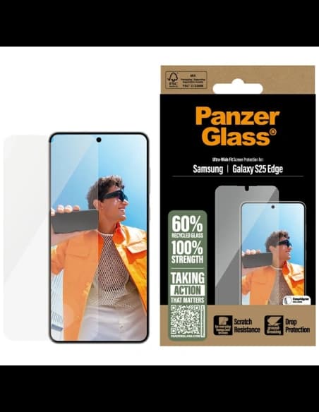 Edzett üveg PanzerGlass Ultra-Wide Fit a Samsung Galaxy S25 Edge-hez