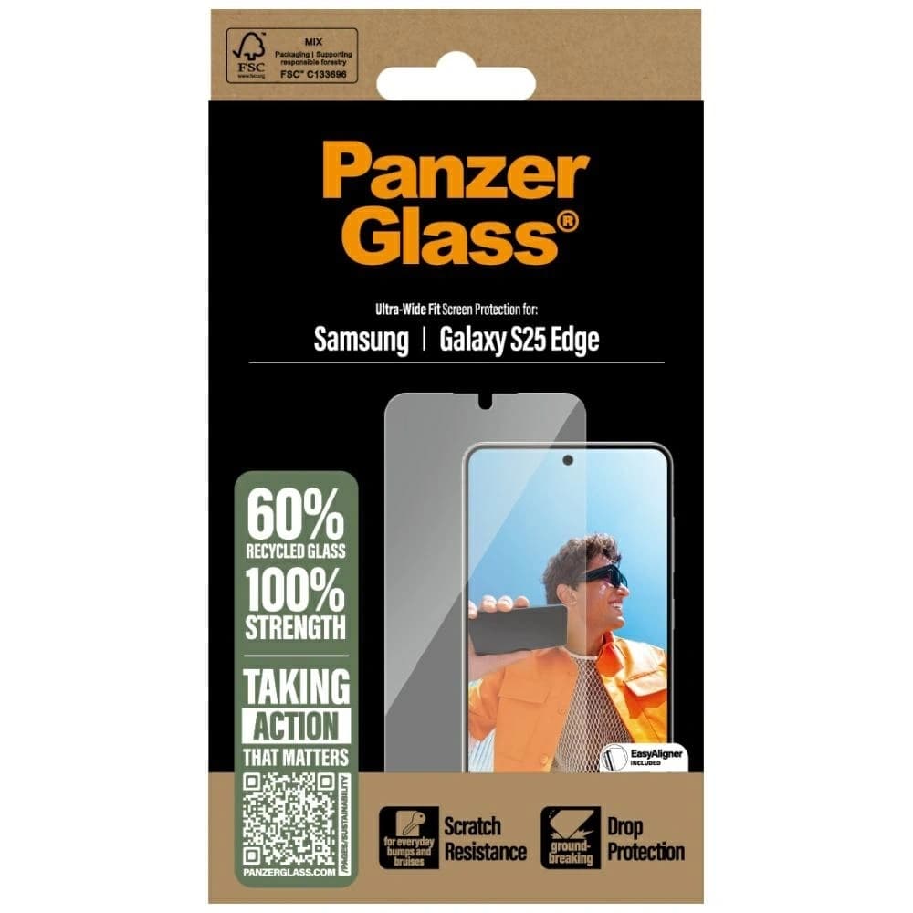 Tempered glass PanzerGlass Ultra-Wide Fit for Samsung Galaxy S25 Edge - 4