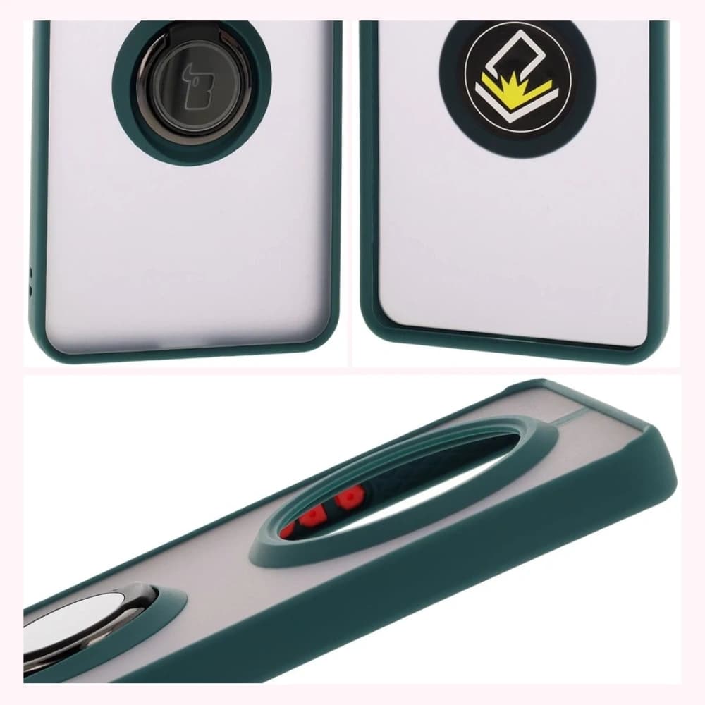 Bizon Case Hybrid Gyűrű Realme 14 Pro 5G füstös sötétzöld kerettel - 4