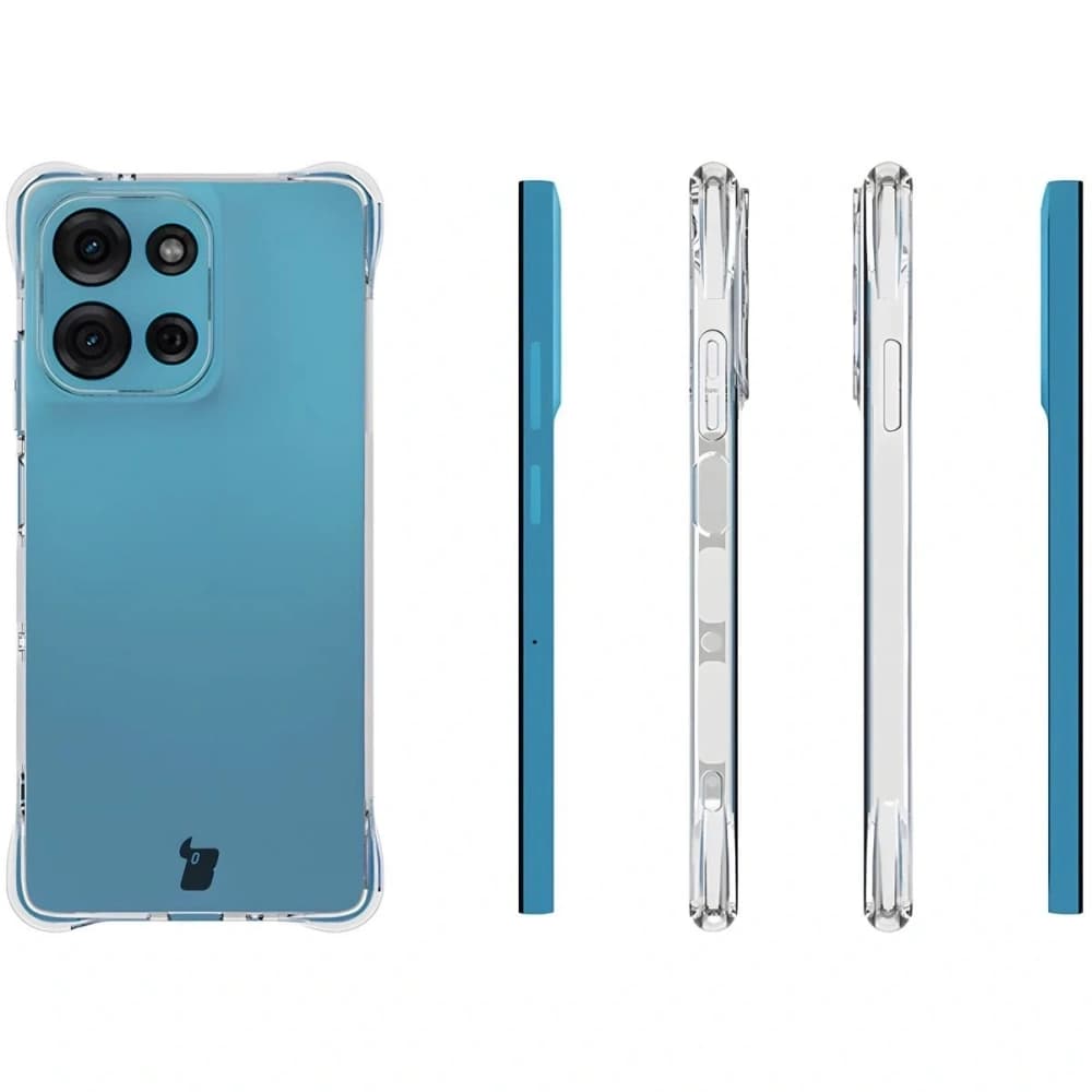 Bizon Case Clear Pack carcasă flexibilă + 2x folie de protecție pentru ecran Motorola Moto G75 5G - 4