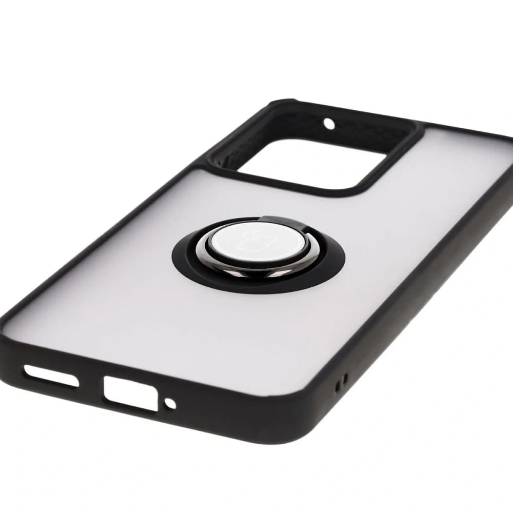 Bizon Case Hybrid Gyűrű Realme 14 5G / 14T 5G füstös fekete kerettel - 5