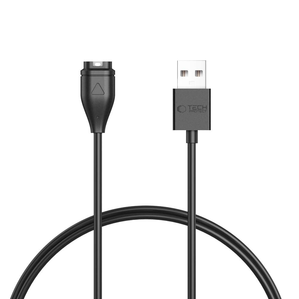 Tech-protect Mc04 Ultraboost Charging Usb Cable 100cm Garmin Watch Black - 1